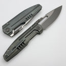 We Knife Reveille Olive Gray Titanium Handle and Stonewashed M390 Blade WE23057-2