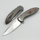 Pro-Tech Cambria Custom Manual 17-4 Steel Handles w/ Maple Burl Inlay & Compound Polished 154CM Custom 001