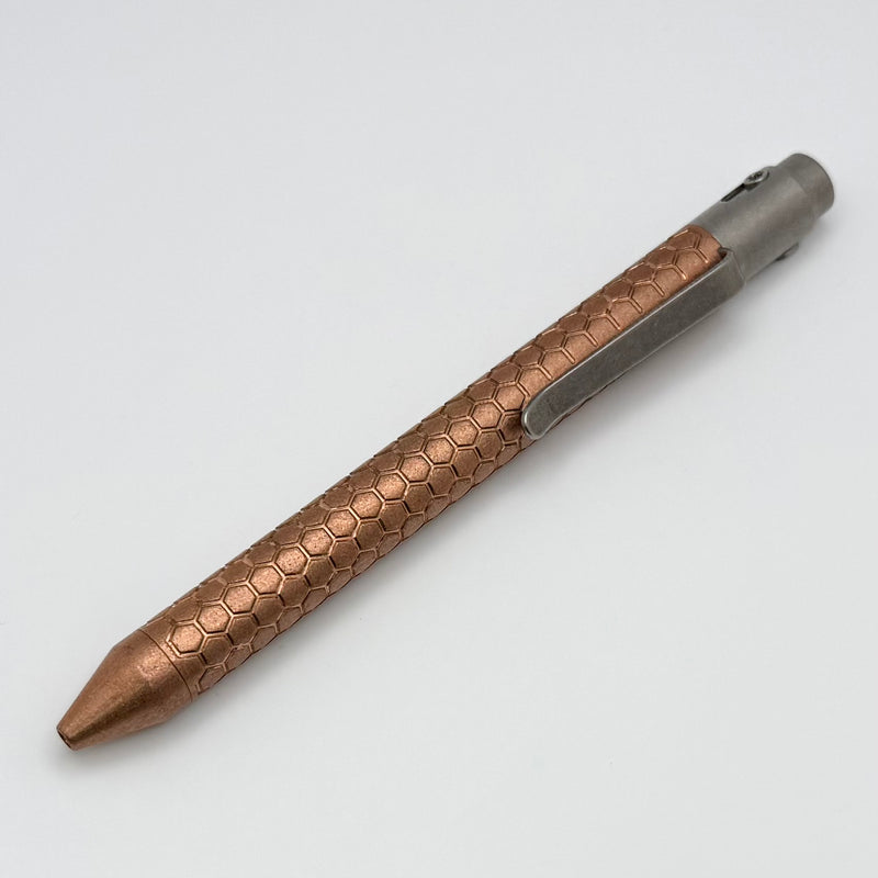 Nottingham Tactical Titanium Copper Parker Killer Beez Right Hand Double Lock Tumbled Pen