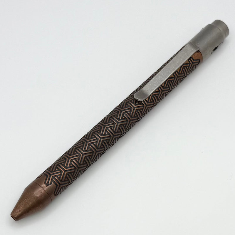 Nottingham Tactical Titanium Copper Parker YKNOTT Right Hand Single Lock Blackened Tumbled Pen