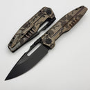 We Knife Reveille Desert Terrain Titanium Handle and Black Stonewashed and Black Brushed flats M390 Blade WE23057-3