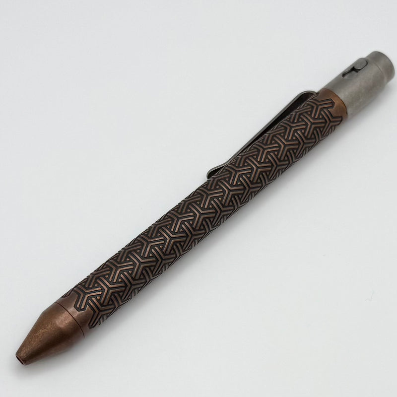 Nottingham Tactical Titanium Copper Parker YKNOTT Right Hand Single Lock Blackened Tumbled Pen
