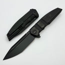 We Knife Breach Black Titanium Handle and Black Stonewashed Bevels w/ Black Brushed flats M390 Blade WE25077-2