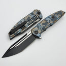 We Knife Breach Pixel Pattern Titanium Handle and Black Stonewashed M390 Blade WE25077-3