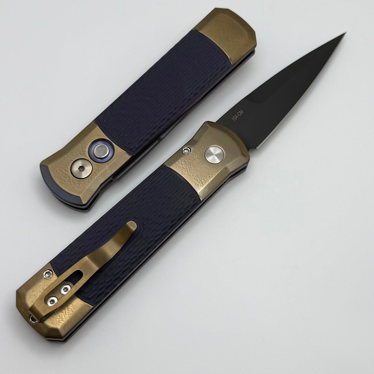Pro-Tech Godson Titanium w/ Dark Purple Inlaid Handles & DLC 154-CM Bl