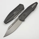 We Knife Flight Line Dark Gray Titanium Handle and Stonewashed M390 Blade WE23089-1