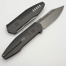 We Knife Flight Line Dark Gray Titanium Handle and Stonewashed M390 Blade WE23089-1