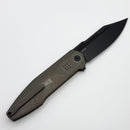 We Knife Flight Line Bronze Titanium Handle and Black Stonewashed M390 Blade WE23089-2