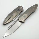 We Knife Flight Line Polished Bead Blasted Titanium Handle and Hand Rubbed Satin M390 Blade WE23089-3