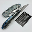 Microtech Marfione Select Manual Stitch RAM LOK Ice Blue Titanium Frag Handles & Part Serrated Stonewash M390MK w/ Double Vapor Blast/Blue Accents 169RL-11FRMS6