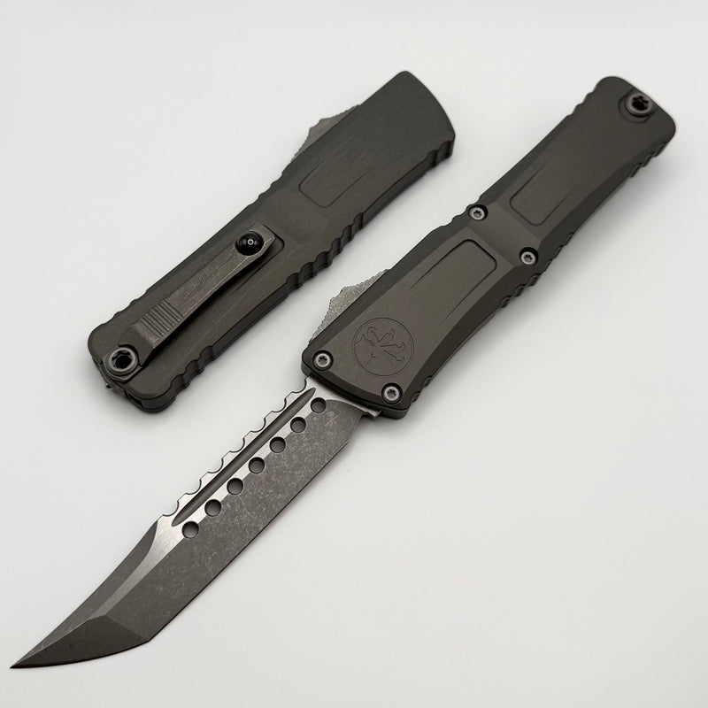 Microtech Knives Combat Troodon Gen III Apocalyptic Hellhound w/ Natural Clear Handle Signature Series 1219-10APNCS