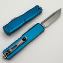 Microtech UTX-85 Gen IV w/ Blue Handle & Stonewash Part Serrated T/E M390MK 12334-11BL