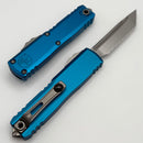 Microtech UTX-85 Gen IV w/ Blue Handle & Stonewash Full Serrated T/E M390MK 12334-12BL