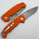 Demko Knives MG AD20S V2 Kopis CPM-20CV & Orange G-10 Peel Ply Handles