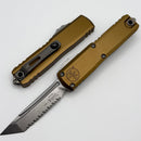 Microtech UTX-85 Gen IV w/ Tan Handle & Stonewash Full Serrated T/E M390MK 12334-12TA