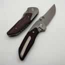 Mechforce & Barker Knives Collab Hokkaido w/ Titanium & Burgundy Micarta Handle & MagnaCut