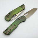 Microtech Marfione Select MSI RAM LOK Antique Green Titanium Handles w/ Double Vapor Blast/Bronze Accents & Part Serrated Bronzed M390MK 210-14MS1
