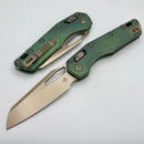Microtech Marfione Select MSI RAM LOK Antique Green Titanium Handles w/ Double Vapor Blast/Bronze Accents & Bronzed M390MK 210-13MS1