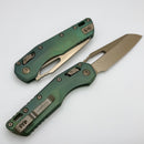 Microtech Marfione Select MSI RAM LOK Antique Green Titanium Handles w/ Double Vapor Blast/Bronze Accents & Bronzed M390MK 210-13MS1