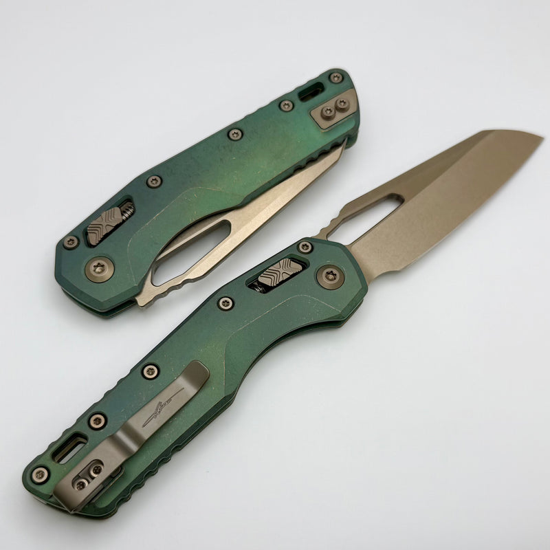 Microtech Marfione Select MSI RAM LOK Antique Green Titanium Handles w/ Double Vapor Blast/Bronze Accents & Bronzed M390MK 210-13MS1
