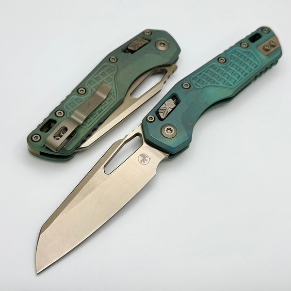 Microtech Marfione Select MSI RAM LOK Antique Green Frag Titanium Hand
