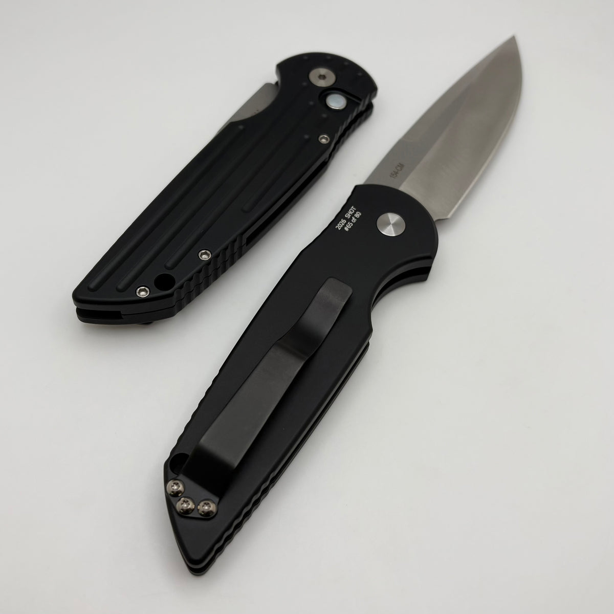 【新品未開封】 TypologyT31& L63セット Pro-Tech TR-3 Black Grooved Handle w/ White Pearl Button & Satin 154CM