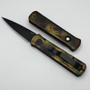 Pro-Tech Godson Left Handed w/ Woodland Camo Handle & Black 154-CM Blade 721-LH Woodland