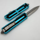 Microtech Scarab 2 Gen 3 D/E Stonewash Full Serrated w/ Turquoise Handle 1280-12TQ
