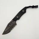 Pre-Owned Heretic Kobold Black G-10 Handles w/ Serrated DLC Bowie MagnaCut Fixed Blade H065-6B-BLK/G10