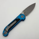 Grenade Blem Microtech Knives LUDT Gen III Apocalyptic Drop Point w/ Blue Handle 1135-10APBL