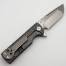 Pre-Owned Chaves Knives T.A.K Ambidextrous Knife Drop Point M390 & Full Rocked Titanium Integral Handle Gen 2