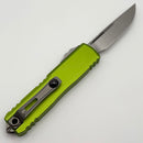 Pre-Owned Microtech UTX-85 Gen IV w/ Neon Green Handle & Stonewash S/E M390MK 12314-10NG