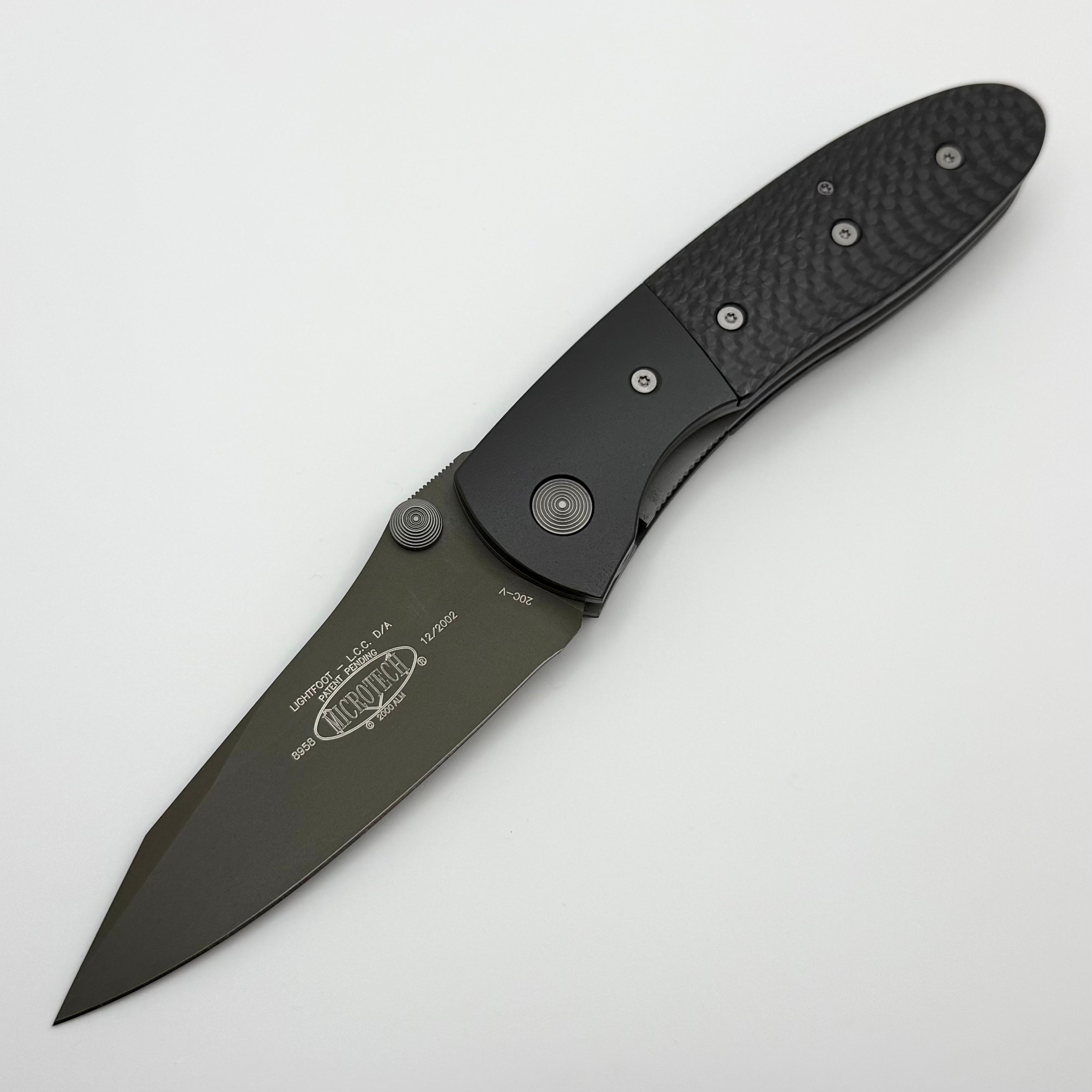 Pre-Owned Microtech Lightfoot LCC D/A Carbon Fiber & OD Green 20CV