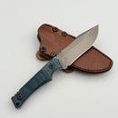 Tactile Knife Osprey Fixed Blade w/ MagnaCut & Blue Micarta w/ Leather Sheath