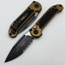 Microtech Knives LUDT Gen III Black Partial Serrated S/E w/ Tan Handle 1135-2TA
