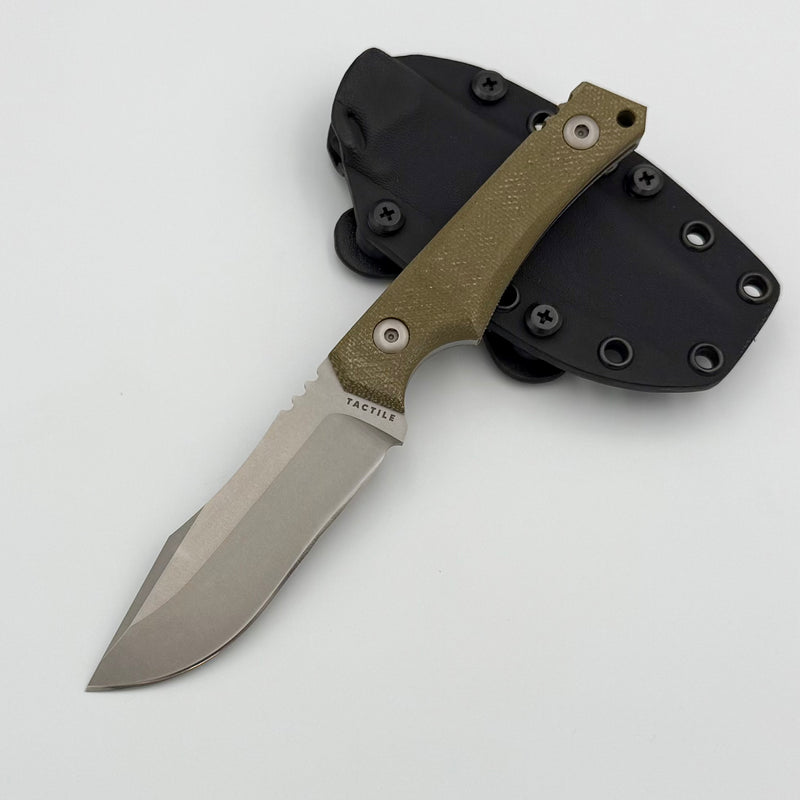 Tactile Knife Osprey Fixed Blade w/ MagnaCut & Green Micarta w/ Boltaron Sheath