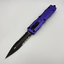 Factory Blem Microtech Dirac Delta Double Edge Purple Tactical Partial Serrated 227-2PU