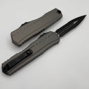 Microtech Cypher II D/E Black Partial Serrated w/ Natural Clear Handle 1242-2NC