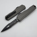 Microtech Cypher II D/E Black Partial Serrated w/ Natural Clear Handle 1242-2NC