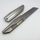 We Knife Collinear Polished Bead Blast/Satin Titanium Handle w/ Damasteel WE22034D-DS1