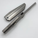 We Knife Collinear Polished Bead Blast/Satin Titanium Handle w/ Damasteel WE22034D-DS1