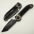 Microtech Knives LUDT Gen III Black Full Serrated Tanto w/ Natural Clear Handle 1136-3NC