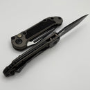 Microtech Knives LUDT Gen III Black Full Serrated Tanto w/ Natural Clear Handle 1136-3NC