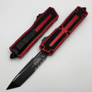 Microtech Scarab 2 Gen 3 Black Part Serrated Spine Fluted Tanto w/ Red Handle 1279-2RD