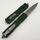Microtech Dirac Delta D/E Apocalyptic w/ Emerald Green Handle 227-10APEG