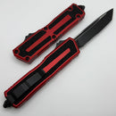 Microtech Scarab 2 Gen 3 Black Part Serrated Spine Fluted Tanto w/ Red Handle 1279-2RD