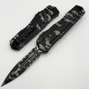 Microtech Cypher II Black D/E Part Serrated Pixel Camo 1242-2PXC