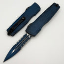 Microtech Luminary D/E Partial Serrated Weathered Blue Signature Series 1270-2WBLS