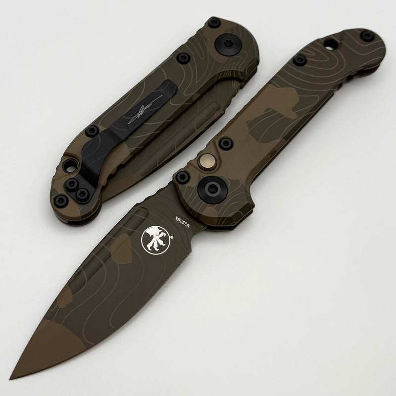 Microtech Knives LUDT Gen III Smooth Handle Badlands Topographic Drop Point 1135S-1TPBNCS-Z4