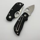 Spyderco Chicago Black G10 and CTSBD1N Plain Edge C130GP
